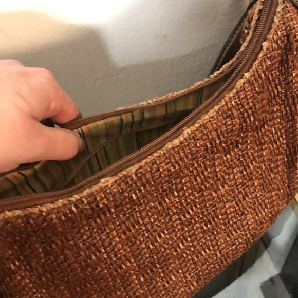 Vintage fossil woven brown leather purse - Picture 7 of 11